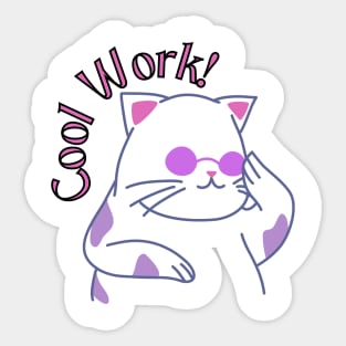 Cool Work Cat Sticker